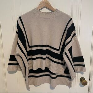 Derek Lam 10 Crosby Black and Cream Striped‎ Sweater Size XS